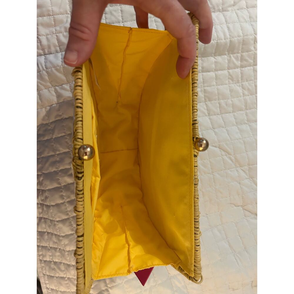 Tabitha Brown for Target- NWT lemon rattan clutch purse